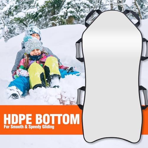 Foldable Snow Sled 45"×18", Pink