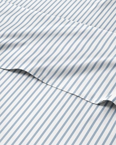 Cal King 4 Piece Striped Sheet Set - Breathable & Cooling - Ocean Stripe