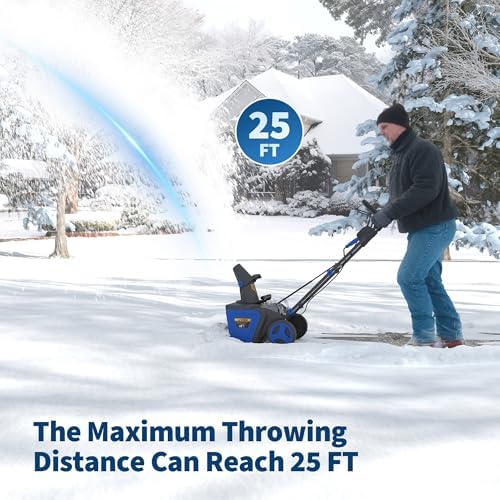 Cordless Snow Blower - 20 Inch Electric Snow Thrower with Dual 20V 4.0Ah Batteries & Charger, Brushless Motor, 25FT Throwing Distance, 12in Deep Cleanup, Dual LED Lights, for Sidewalks & Driveways