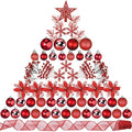 Sratte 94 Pcs Christmas Tree Ornaments Decoration Set, Red
