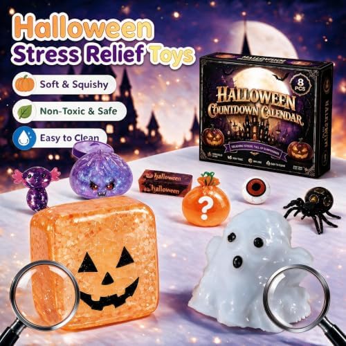 8Pcs Halloween Squeeze Toys Taba Fidget Sensory Squshies Toy Set