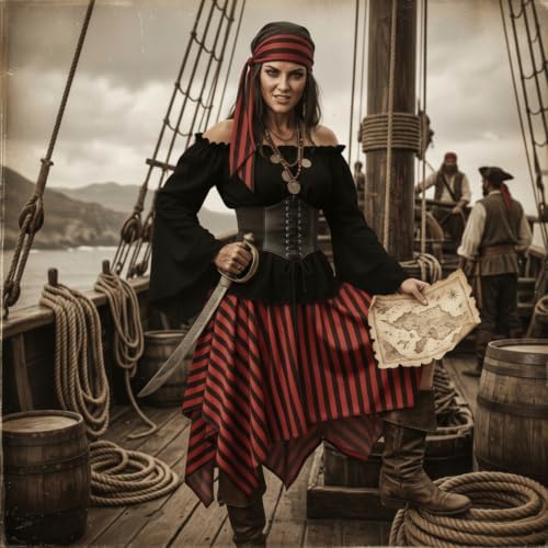 Shihanee Women Pirate Costume Outfits Renaissance Halloween
