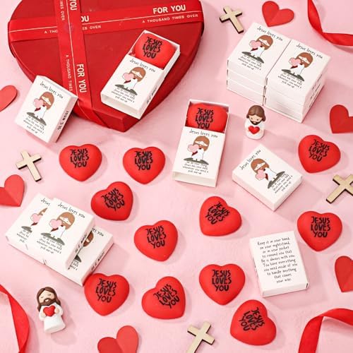 36 Sets Jesus Loves You Gifts Heart Toy with Boxes