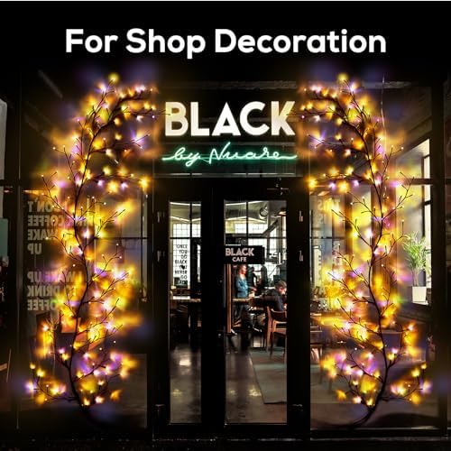 Enchanted Willow Vine Lights for Home Decor with 160LEDs, 8.2FT Voice-Activated Wall Decoration Light, Support Warm and Color Light Mode Switch, Ideal for Christmas, Wedding, Party Decor(Black)(1PCS)