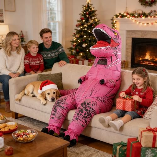 Funny Inflatable Dinosaur Costume for Adult and Kids,Blow Up Dinosaur Costume for Halloween Cosplay Party