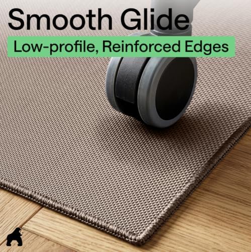 GORILLA GRIP Office Chair Mat for Hard Floors, Under Desk Rug, 58x46 Brown