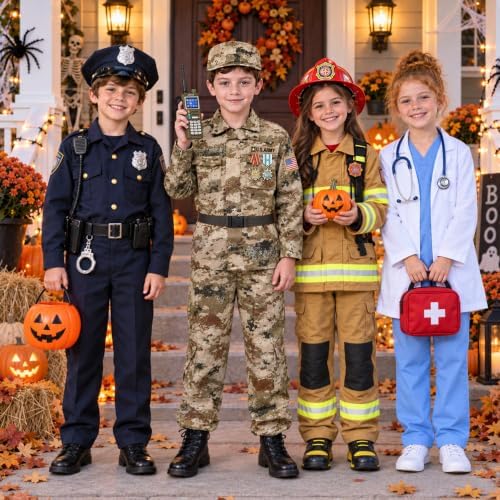 Metemot Army Costume for Boys, Kids Soldier Military Halloween Costume 3‑13