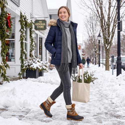 STQ Womens Winter Duck Boots Waterproof Cold Weather Snow Boots