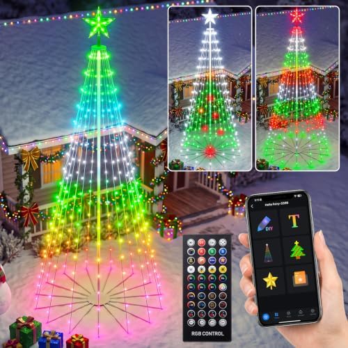 Avatar Controls 9FT Smart LED Outdoor Christmas Tree, RGB Cone Tree Lights