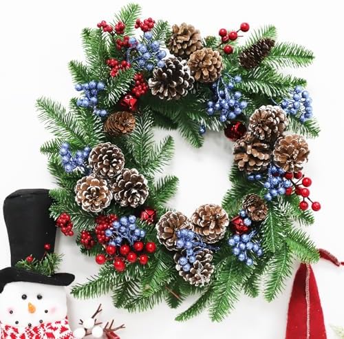 Fangoo 20 Pack 7 Inch Artificial Blue Berry Stems Christmas Blue Berries Picks Holly Berry Branches for Christmas Tree Ornaments DIY Crafts Wedding Holiday Season Winter Home Decor