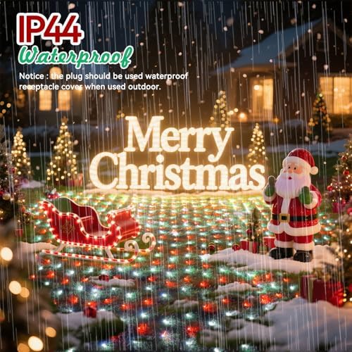 LitHome 14.8FT x 5FT Christmas Net Lights Outdoor Waterproof Connectable