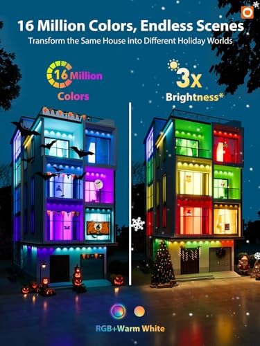 addlon Permanent Outdoor Lights, Smart RGB+IC LED Lights for House Outdoor