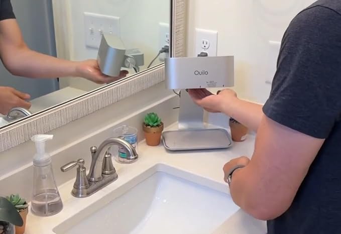 Quilo PALMZ™ Touchless Hand Dryer for Home & Small Spaces – Hygienic Alternative to Hand Towels | Compact Wall-Mount or Countertop | Dries Hands in ~15 Seconds | Modern Bathroom Upgrade