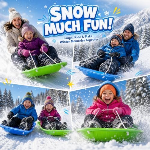Snow Sled for Kids and Adult, Downhill Sprinter, Heavy Duty Toboggan Sled