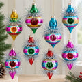 Soulchen 8 Pcs Vintage Glass Christmas Finial Ornaments Reflector for Tree