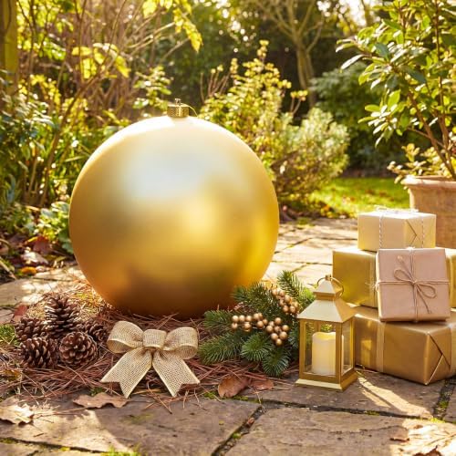 Threan 12 Inch Gold Matte Large Christmas Ball Ornament