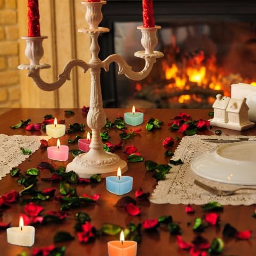 2026 Advent Calendar Gift Set, 24 Heart-Shaped Tea Light Candles