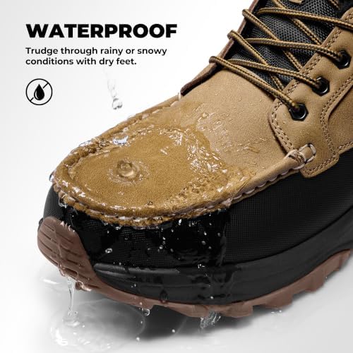 Coostar Snow Boots for Men Moc Toe Casual Winter Boots Lightweight