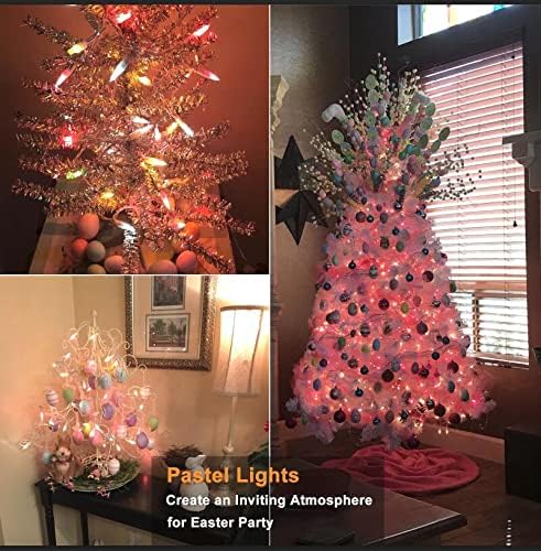 Brizled Easter Lights, Incandescent Pastel String Light, 150 Count, 34.8ft