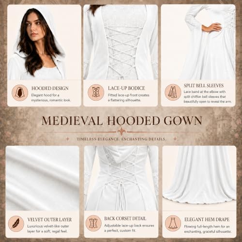 Women Deluxe Witch Dress Renaissance Vampire Halloween Costume