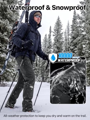 FREE SOLDIER Men's Fleece Lined Pants Softshell Snow Ski Pants
