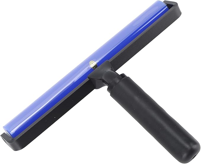 GOWENIC Static Dust Removal Roller, Sticky Blue Silicone Soft Cleaner Roller with Black Handle for Lint Pet Hair Lint Reusable Carpet Fabric (10 Inch)