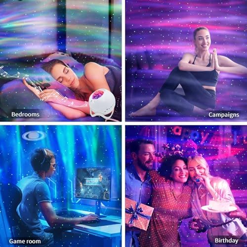 Star Projector,Northern Lights Projector,with Bluetooth Speaker,White Noise