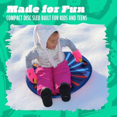 Flexible Flyer F26 Foam Saucer Sled for Kids and Adults - Solo Rider 26" Round Foam Sledding Disc Slider with Handles, Extremely Lightweight, Multicolor