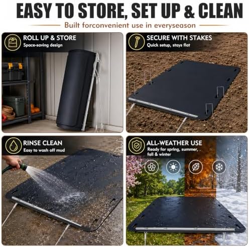 47”x110”Heavy Duty Drag Sled with 1/8 Inch HDPE,Net &Ground Stakes Included