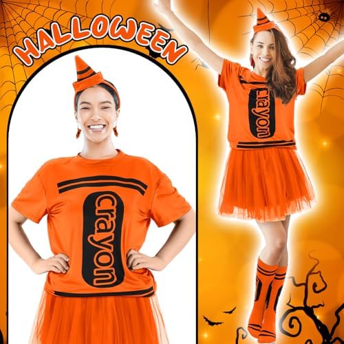 7 Pcs Crayon Costume Set for Adults Women