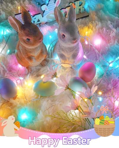 2 Pack 100 LED Easter Lights Battery Operated String Twinkle Fairy Lights
