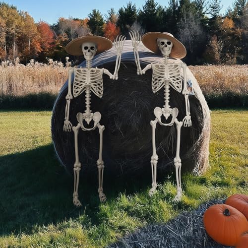 5.4 FT Halloween Life Size Skeleton, Full Size Skeleton Poseable