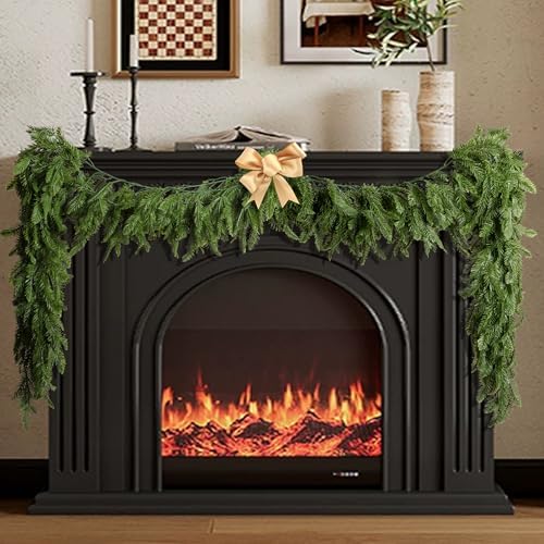 9.8 Ft Realistic Touch Norfolk Pine Garland, Christmas Garland for Mantle