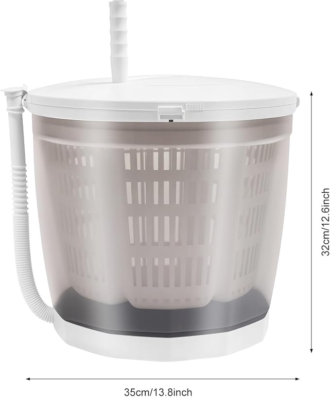 2 in 1 Hand Crank Manual Washing Machine and Spin Dryer, Portable Non-Electric Compact Washer for Small Loads, Baby Clothes, RV, Dorm, Apartment, Camping, Easy to Use Mini Laundry Machine