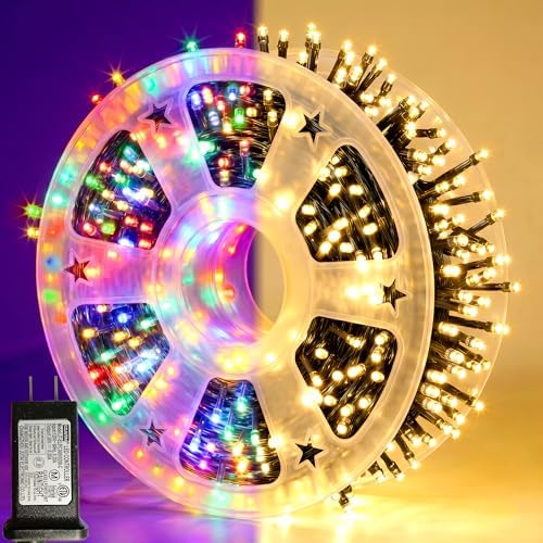 Pooqla 1000 LED Color Changing String Lights with Remote, 328 ft
