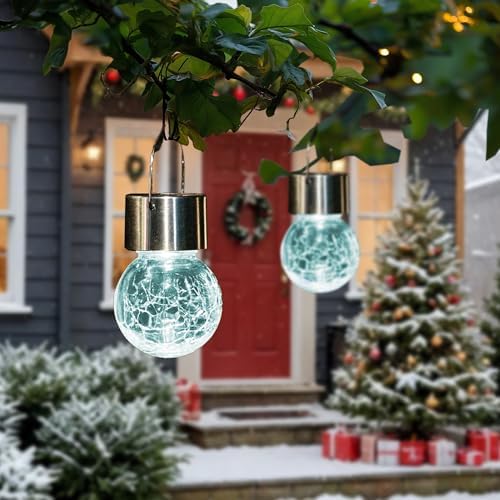 GIGALUMI Solar Lights Outdoor Garden Decor Hanging Lantern for Outside 8 Pc