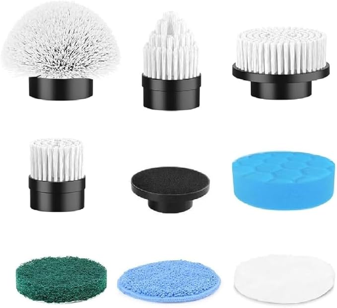 (Work with SD-CTB01 Only) Swyprrix Electric Spin Scrubber Replacement Brush Heads, 8 Pcs Set for Bathroom, Kitchen and Home