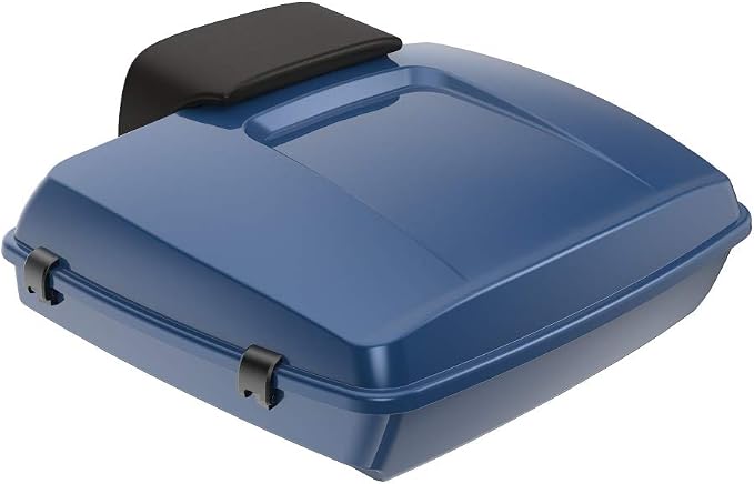 Advanblack Road Glide Tour Trunk Pack Legend Blue Razor Tour Trunk Pack Backrest Pad for '97-'25 Harley Touring Road King Street Glide Electra Glide CVO models