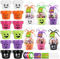 Halloween Plastic Pumpkin Candy Buckets Gift Set,24-Pcs(6 Colors)