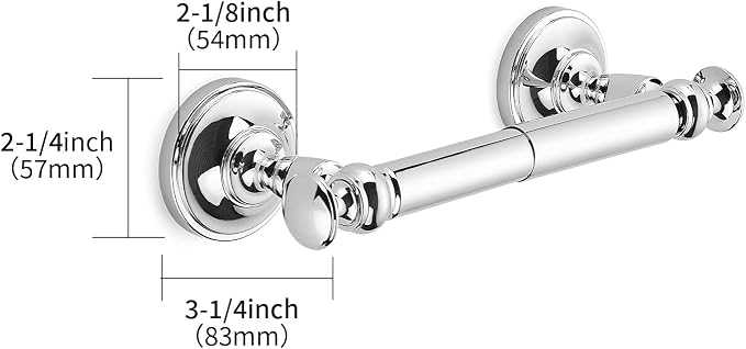 khtumeware Double Post Toilet Paper Holder Vibrant Polished Chrome Tissue Roll Holder for Bathroom Organization and Storage Single Double Toilet Tissue Holder Wall Bathroom Accessories (1-Pack)