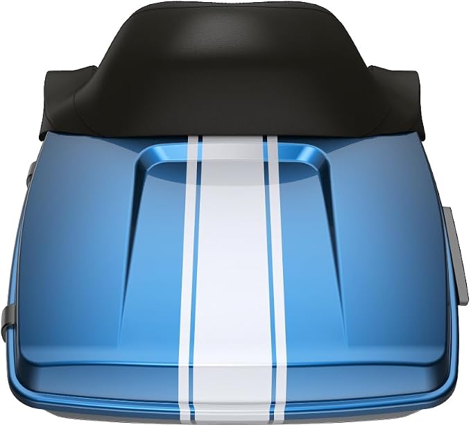 Advanblack Road Glide Tour Trunk Pack Fast Johnnie King Tour Trunk Pack Luggage +Wrap-Around Backrest Pad for '97-'25 Harley Touring Road King Street Glide Electra Glide CVO models