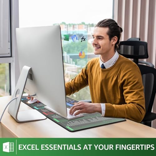 KTRIO Excel Shortcuts Mousepad, Desk Mat, 31.5 x 15.7 in, XXL