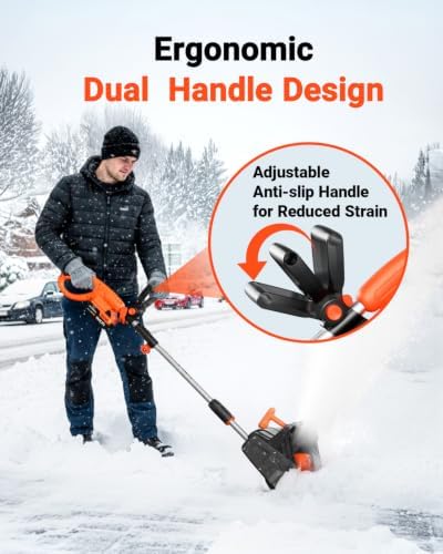 VOLTASK 24V 13-inch Cordless Snow Shovel with Directional Plate, Battery & Quick Charger Included