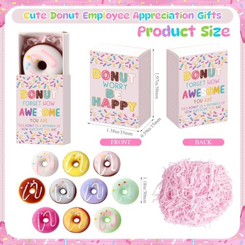 72 Sets Appreciation Gifts Donut Toys with Boxes, Reminder You are Awesome