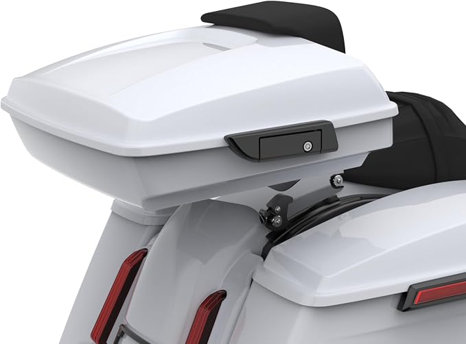 Advanblack Road Glide Tour Trunk Pack Crushed Ice Pearl Razor Tour Trunk Pack Backrest Pad for '97-'25 Harley Touring Road King Street Glide Electra Glide CVO models