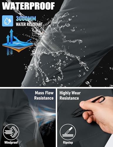 MAGCOMSEN Men's Snow Ski Winter Pants Waterproof Hiking Fleece Lined Pants