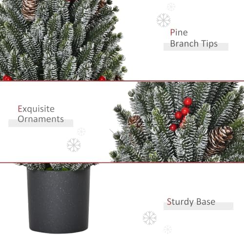 18" Tall Unlit Miniature Snow-Flocked Tabletop Artificial Christmas Tree
