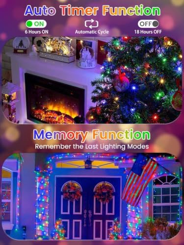 4 Pack 400 LED Battery Operated Christmas Lights, String Lights Multicolor