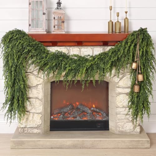9FT 1PCS Artificial Christmas Cedar Pine Garland for Mantle Home Decor