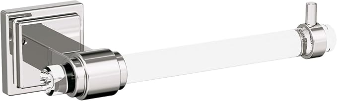 Amerock Glacio Clear/Polished Nickel Single Post Tissue Holder | 7-1/16 inch (179 mm) Length Toilet Tissue Holder | BH36061CPN